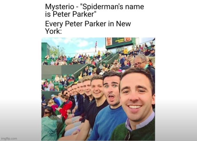 :) | image tagged in peter parker | made w/ Imgflip meme maker