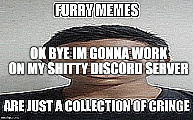 akifhaziq collection of cringe | OK BYE IM GONNA WORK ON MY SHITTY DISCORD SERVER | image tagged in akifhaziq collection of cringe | made w/ Imgflip meme maker
