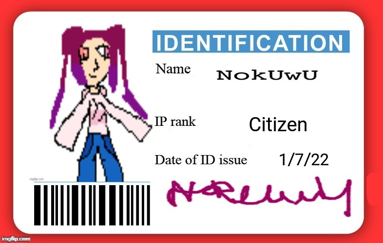 New ID | Citizen; 1/7/22 | image tagged in dmv id card | made w/ Imgflip meme maker