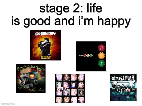 Blank White Template | stage 2: life is good and i’m happy | made w/ Imgflip meme maker