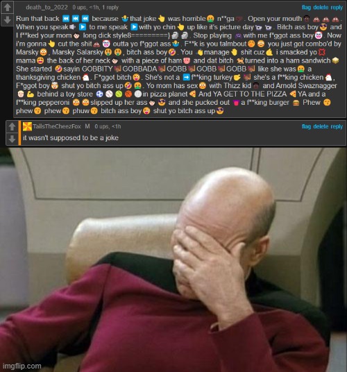 bruh. | image tagged in memes,captain picard facepalm | made w/ Imgflip meme maker