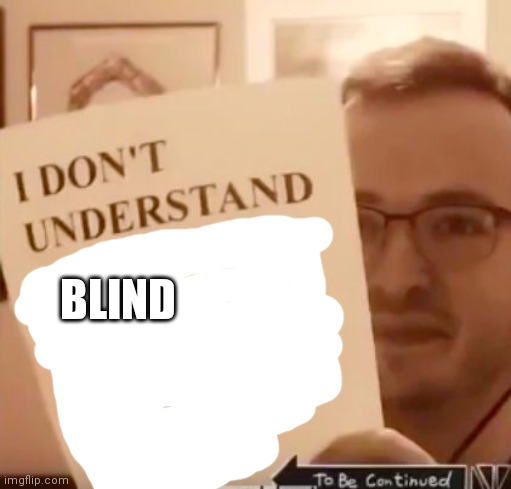 I Don't Understand This Meme And At This Point I'm Too Afraid To | BLIND | image tagged in i don't understand this meme and at this point i'm too afraid to | made w/ Imgflip meme maker