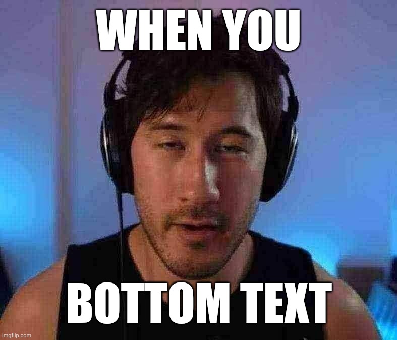 WHEN YOU; BOTTOM TEXT | image tagged in markiplier | made w/ Imgflip meme maker