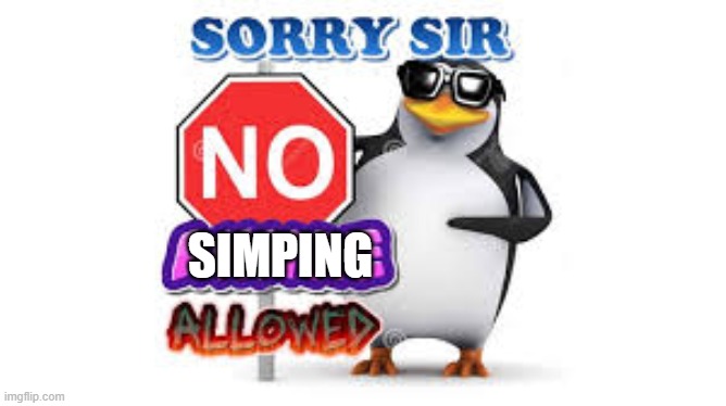 NO Anime Allowed | SIMPING | image tagged in no anime allowed | made w/ Imgflip meme maker