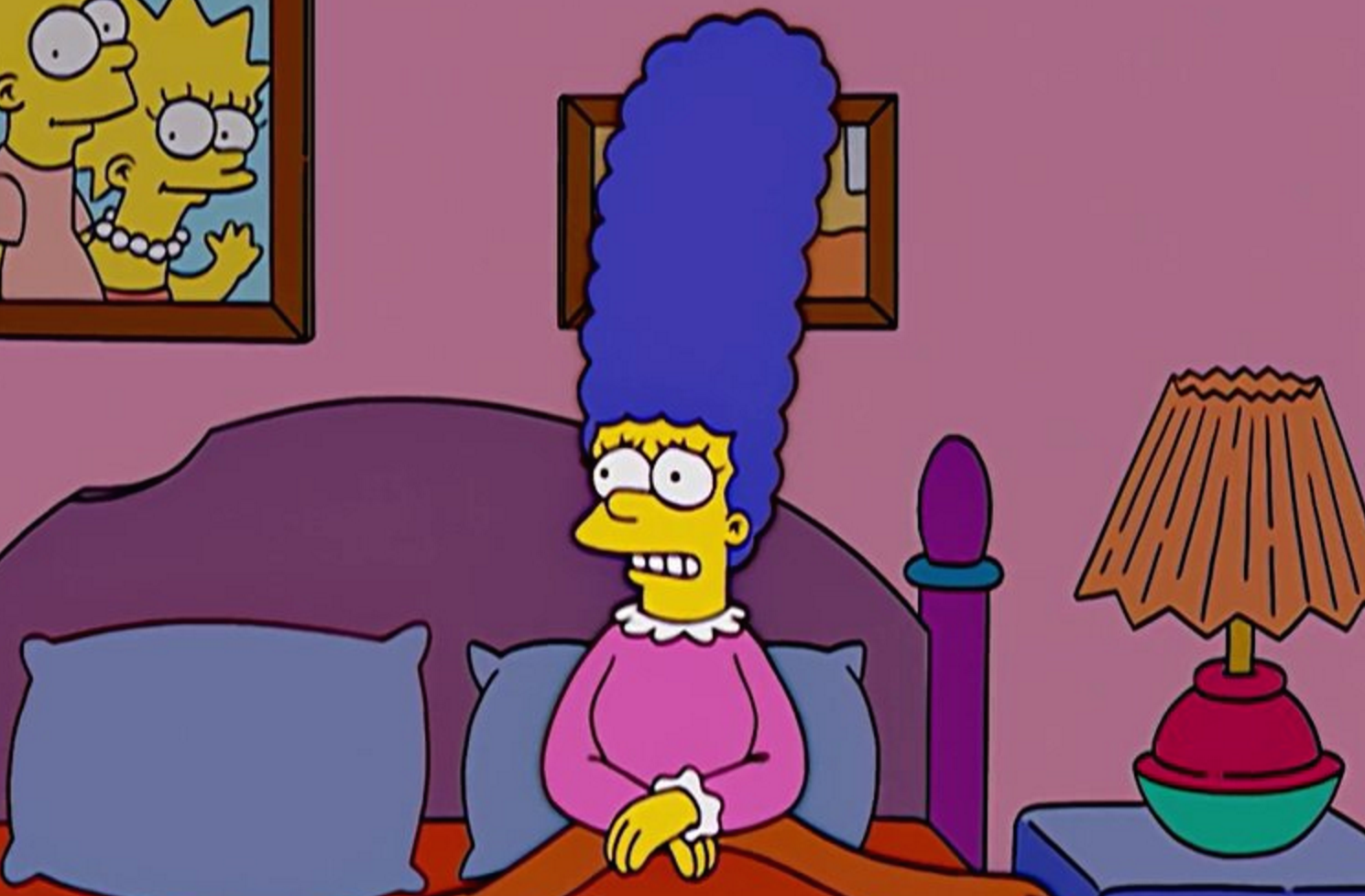 High Quality Worried Marge Simpson Blank Meme Template