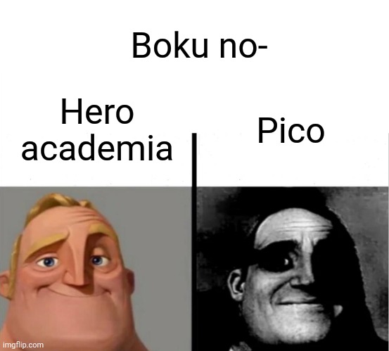 Oh god why | Boku no-; Hero academia; Pico | image tagged in teacher's copy | made w/ Imgflip meme maker