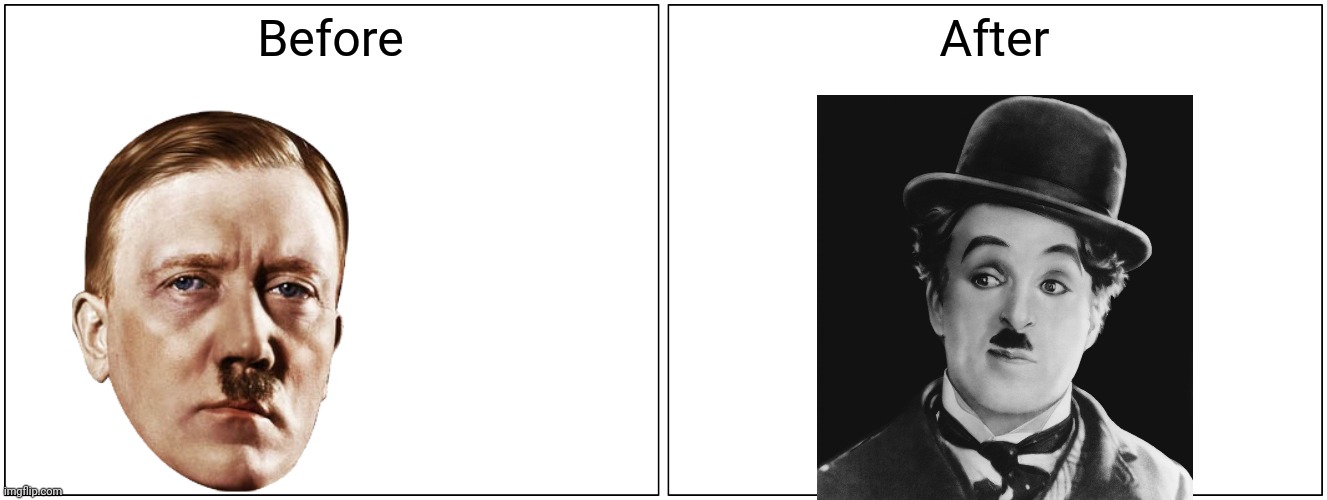 Posters be like | Before; After | image tagged in memes,blank comic panel 2x1 | made w/ Imgflip meme maker