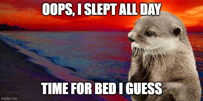 OOPS, I SLEPT ALL DAY TIME FOR BED I GUESS | made w/ Imgflip meme maker