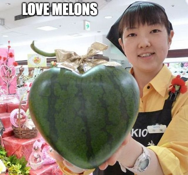 love | LOVE MELONS | image tagged in love | made w/ Imgflip meme maker