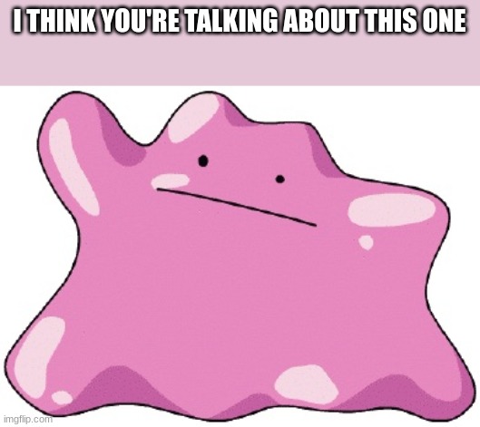 Ditto  | I THINK YOU'RE TALKING ABOUT THIS ONE | image tagged in ditto | made w/ Imgflip meme maker