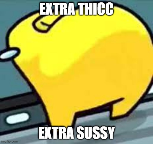 EXTRA THICC; EXTRA SUSSY | made w/ Imgflip meme maker