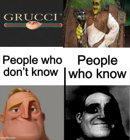 okay | People who don’t know; People who know | image tagged in mr incredible becoming uncanny | made w/ Imgflip meme maker