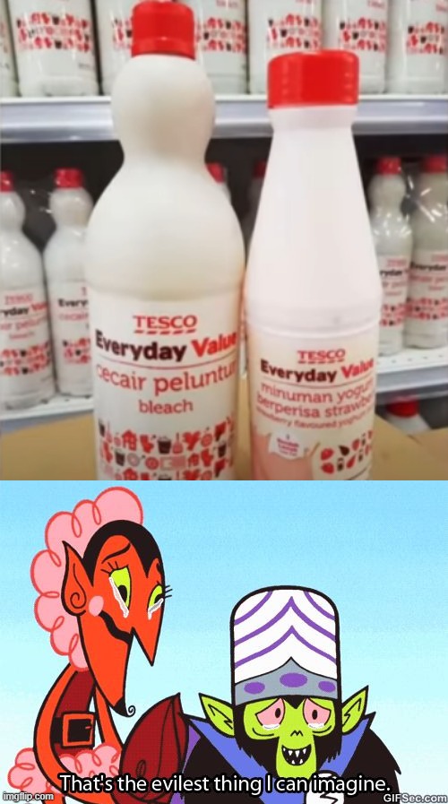 Bleach and Yogurt | image tagged in that's the evilest thing i can imagine | made w/ Imgflip meme maker