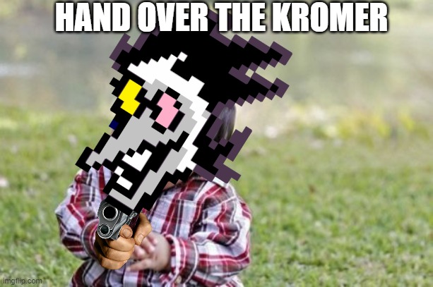 spamton with a gun | HAND OVER THE KROMER | image tagged in deltarune,spamton,guns | made w/ Imgflip meme maker