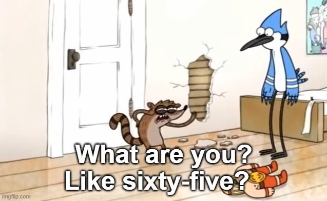 What are you? Like sixty-five? | made w/ Imgflip meme maker