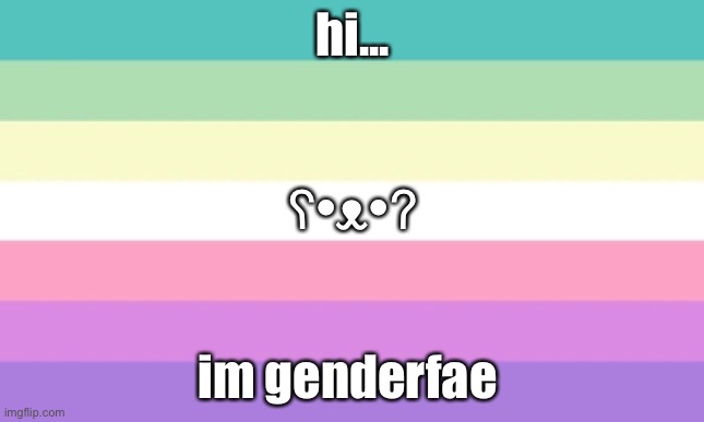 hi... ʕ•ᴥ•ʔ; im genderfae | made w/ Imgflip meme maker
