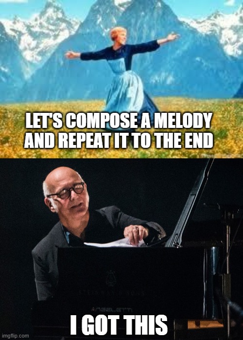Music insane | LET'S COMPOSE A MELODY AND REPEAT IT TO THE END; I GOT THIS | image tagged in memes,look at all these | made w/ Imgflip meme maker