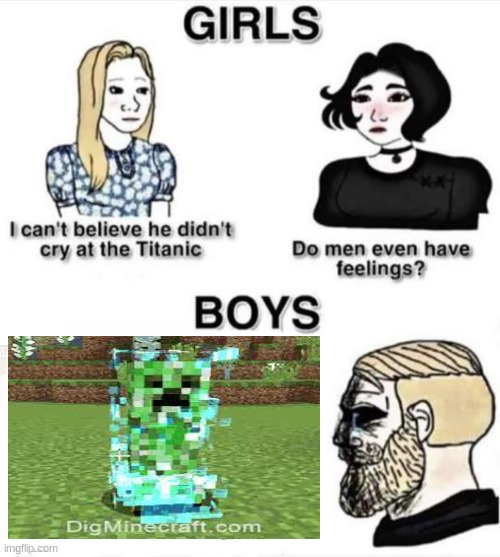 #LifeInMinecraft | image tagged in do boys even have feelings | made w/ Imgflip meme maker