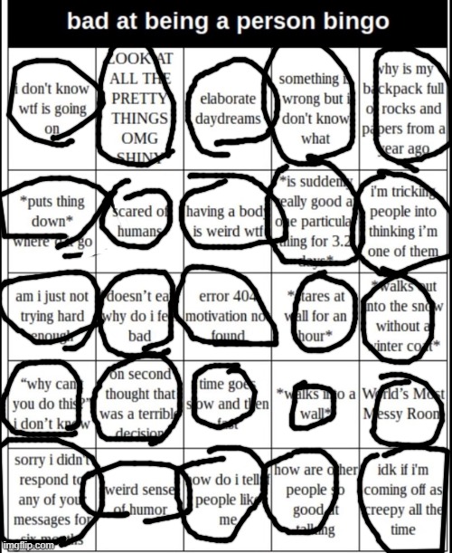fuuuuuuuuuuck | image tagged in bad at being a person bingo | made w/ Imgflip meme maker