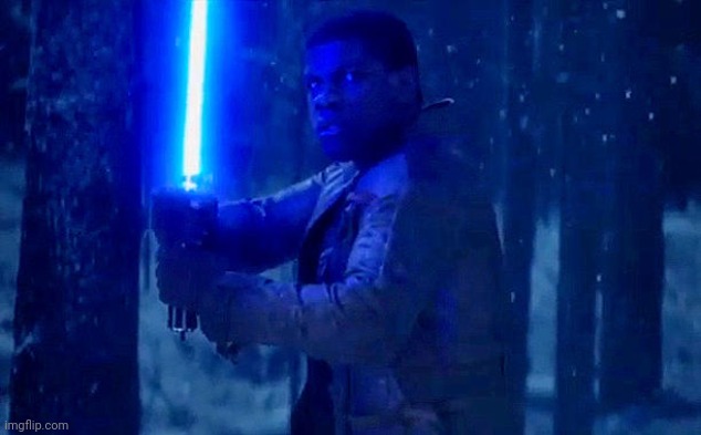 Finn with lightsaber | image tagged in finn with lightsaber | made w/ Imgflip meme maker