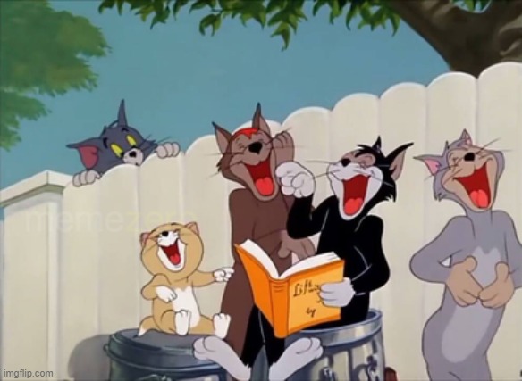 Cats laughing (Tom and Jerry) | image tagged in cats laughing tom and jerry | made w/ Imgflip meme maker