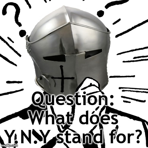 Thinking Crusader | Question:
What does Y.N.Y stand for? | image tagged in thinking crusader | made w/ Imgflip meme maker
