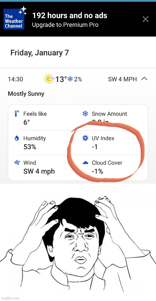 WTF Weather Channel | image tagged in memes,jackie chan wtf,weather | made w/ Imgflip meme maker