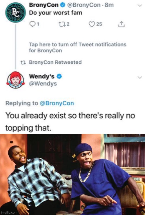 oop | image tagged in ice cube damn,wendys,twitter,roasted,destruction | made w/ Imgflip meme maker