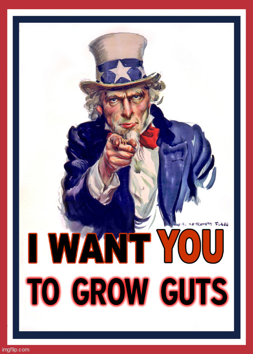 I want you to grow guts | TO GROW GUTS | image tagged in i want you,memes,funny,funny memes,uncle sam | made w/ Imgflip meme maker