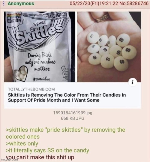SSkittles, approved by 9 out of 10 SS officers! | made w/ Imgflip meme maker