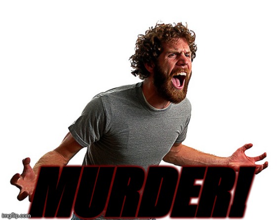 Screaming Man | MURDER! | image tagged in screaming man | made w/ Imgflip meme maker
