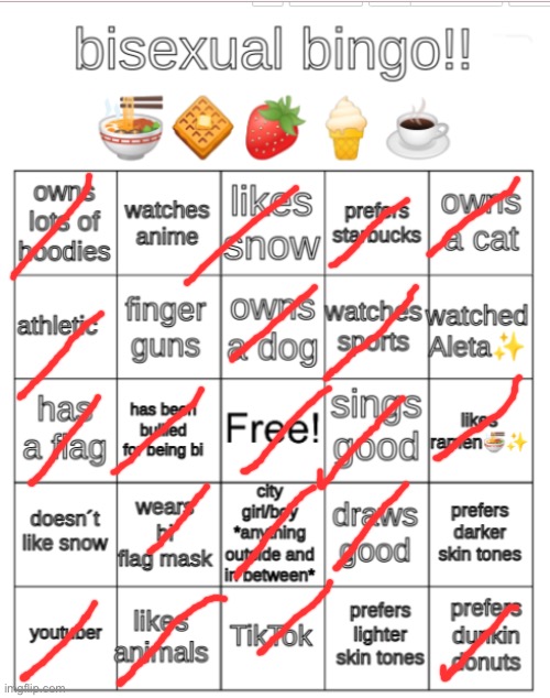 Bingo | image tagged in bi bingo | made w/ Imgflip meme maker