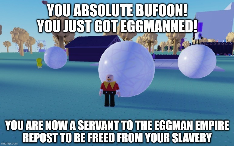 YOU JUST GOT EGGMANNED | image tagged in you just got eggmanned | made w/ Imgflip meme maker