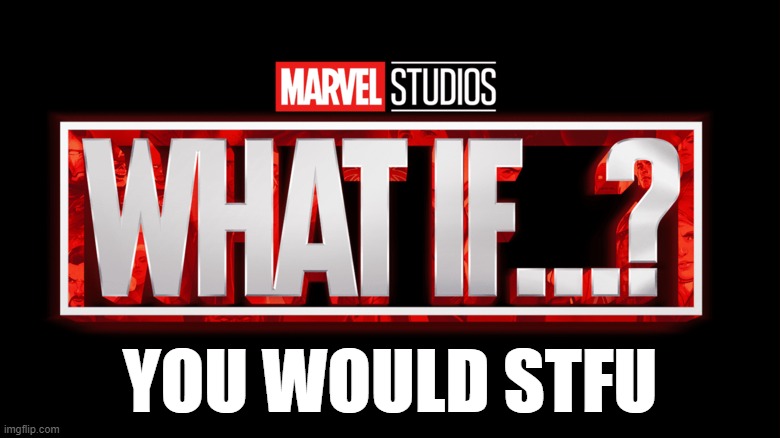 A meme to use in everyday life | YOU WOULD STFU | image tagged in marvel studios what if we kissed | made w/ Imgflip meme maker