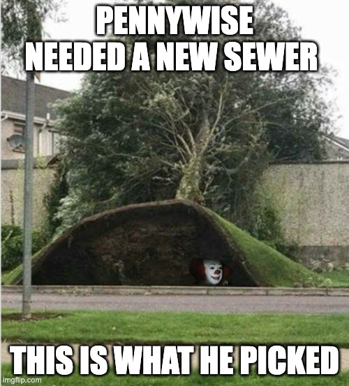 Pennywise Ireland  |  PENNYWISE NEEDED A NEW SEWER; THIS IS WHAT HE PICKED | image tagged in pennywise ireland | made w/ Imgflip meme maker