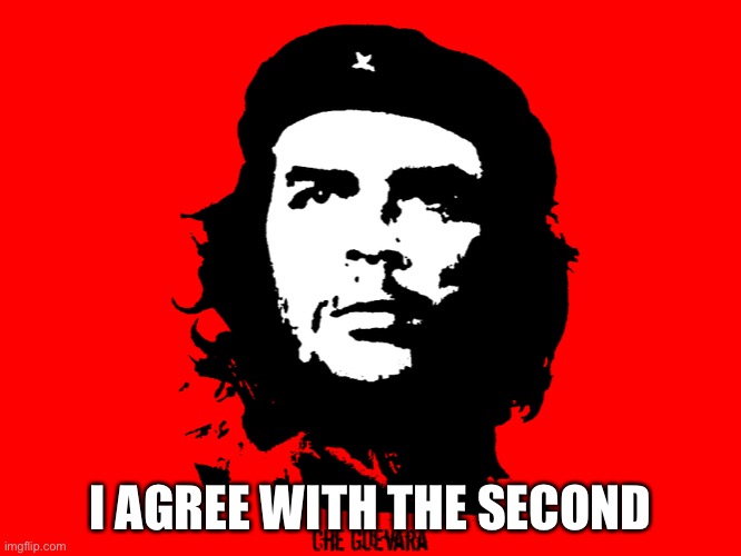 Che Guevara Revolution | I AGREE WITH THE SECOND | image tagged in che guevara revolution | made w/ Imgflip meme maker