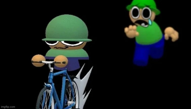 Brobgonal steals Bandu's bike | image tagged in brobgonal steals bandu's bike | made w/ Imgflip meme maker