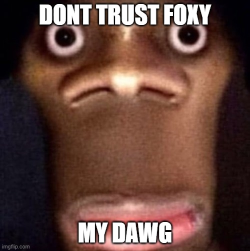 Bruh | DONT TRUST FOXY; MY DAWG | image tagged in bruh | made w/ Imgflip meme maker