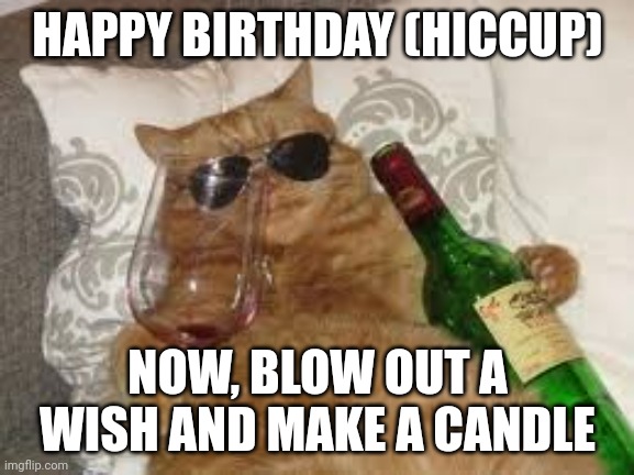 Happy birthday | HAPPY BIRTHDAY (HICCUP); NOW, BLOW OUT A WISH AND MAKE A CANDLE | image tagged in blow,candle,wish | made w/ Imgflip meme maker