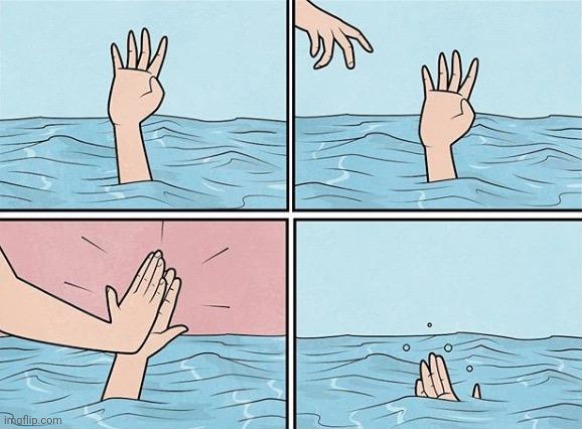 High Five Drown | image tagged in high five drown | made w/ Imgflip meme maker