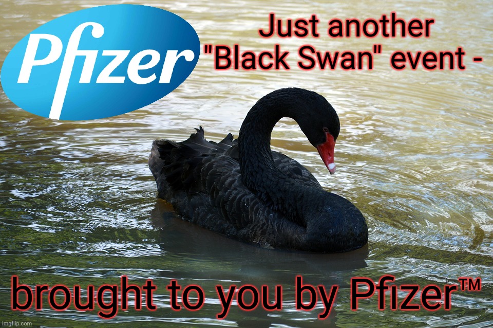 Too many "Black Swan"s. "Safe and effective" | Just another "Black Swan" event - brought to you by Pfizer™ | image tagged in too many black swans,what is the stop condition,too damn high,human medical experimentation,covid truth memes,memes | made w/ Imgflip meme maker