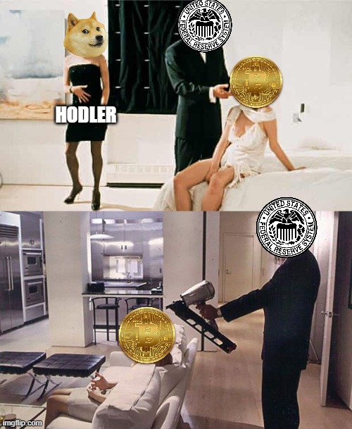 Inflation go brrrr? | HODLER | image tagged in inflation,btc | made w/ Imgflip meme maker