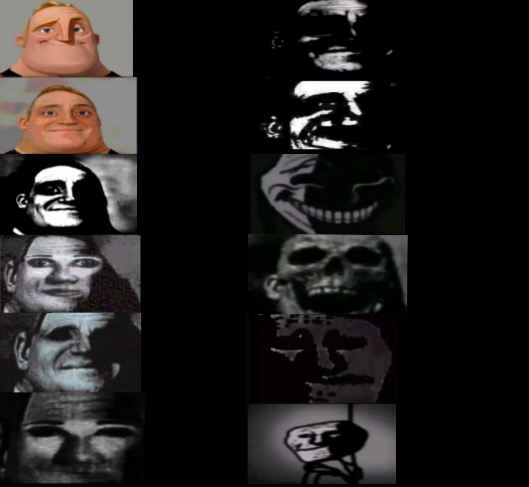 Mr Incredible Becoming Uncanny Blank Meme Template