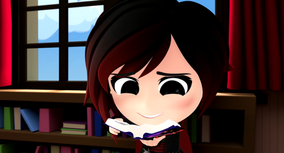 RWBY Chibi Ruby smiling Blank Meme Template