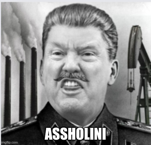 Assholini | ASSHOLINI | image tagged in trump,gop,republican,dictator,fascist | made w/ Imgflip meme maker