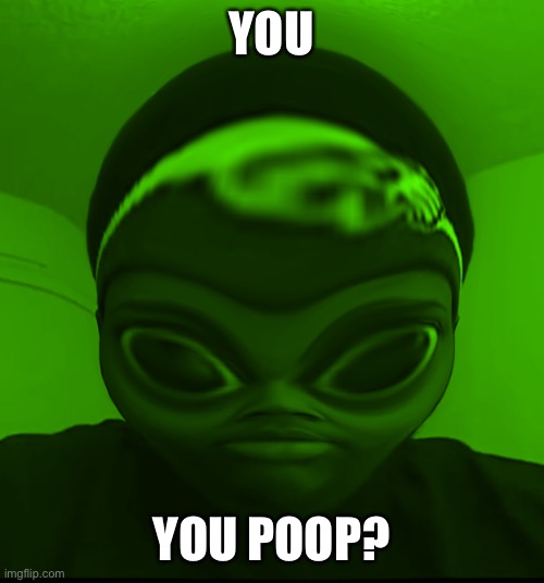 alien | YOU; YOU POOP? | image tagged in alien | made w/ Imgflip meme maker