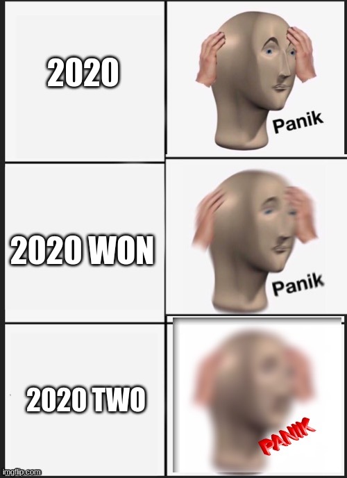 panik Panik PANIK | 2020 2020 WON 2020 TWO | image tagged in panik panik panik | made w/ Imgflip meme maker