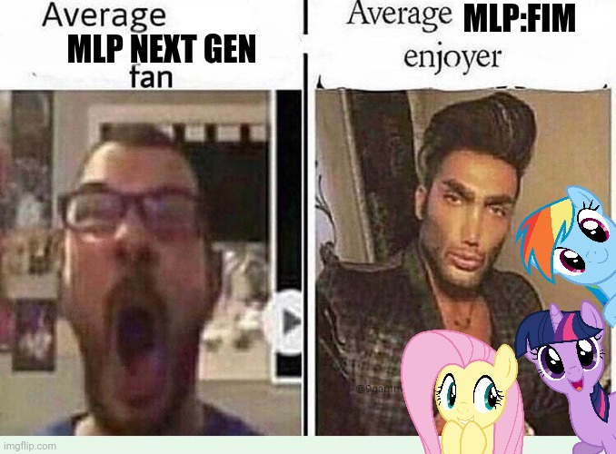 so true | MLP:FIM; MLP NEXT GEN | image tagged in average blank fan vs average blank enjoyer,my little pony friendship is magic | made w/ Imgflip meme maker