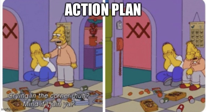 Crypto | ACTION PLAN | image tagged in crying in the corner | made w/ Imgflip meme maker