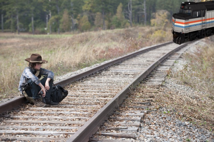 walking dead train tracks | image tagged in walking dead train tracks | made w/ Imgflip meme maker